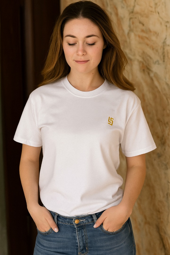 Classic White Breathable Cotton T-shirt For Unisex